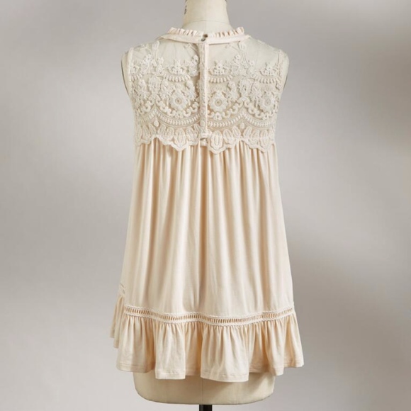NWT Sundance Cream Soft  Lace Tank by Hazel - Picture 3 of 7